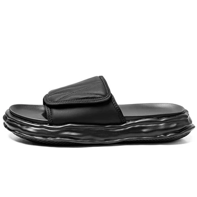 Тапочки мужские сандалии регулируемые без шнуровки на открытом воздухе домашний комфорт платформа нескользящие - Изображение 1 из 4