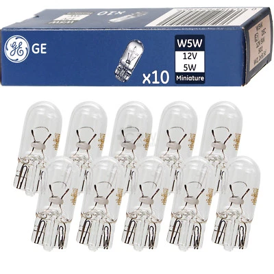 10 Pz. GE General Electric W5W 12V 5W Lampadine Attacco W21x95d LN9 - Immagine 1 di 3