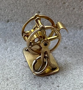 Vtg FERRIS WHEEL 3D moving CHARM 10K solid yellow gold estate sml pendant 1.4g - Picture 1 of 10