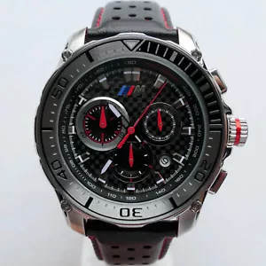BMW M Power Motorsport Racing Sport Carbon Dial Design GTS GTR Chronograph Watch - Picture 1 of 20