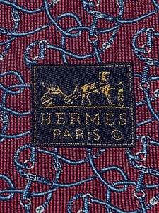 HERMES TIE 659269 T Burgundy 100% Silk tie new in box without tags - Picture 1 of 6