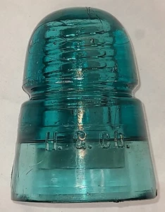 H.G. CO. Isolatore Elettrico Teal Blue 4" Vetro Antico con Bolle Aqua Blue - Foto 1 di 9