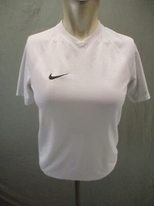 NIKE DRI-FIT Size L Kids Unisex White V-Neck Short Sleeve Athletic T-Shirt 506 - Picture 1 of 10