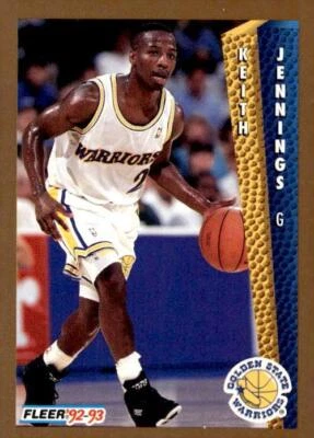 1992-93 Fleer #341 Keith Jennings Rookie Golden State Warriors - Image 1 of 2