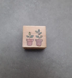Potted Plants Rubber Stamp Westwater Enterprises 1999  - Picture 1 of 6