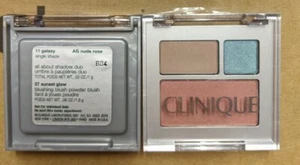 Lot 2 Clinique All About Shadow Duo 11 Galaxy+ AG Nude Rose+Blush 07 Sunset Glow - Picture 1 of 1