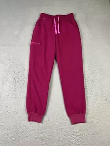 FIGS Zamora Jogger Sweat Pants Womens XS Pink Stretch Medical Nurse Workwear - Picture 1 of 14