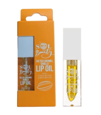 SOL Beauty Salted Caramel Vanilla Lip Oil With Cocoa Butter & Shea Butter 3g
