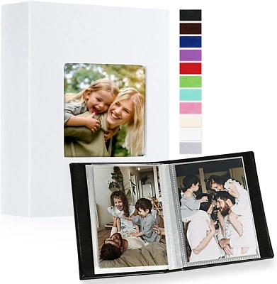 Álbum de fotos 4x6 50 2 paquetes, pequeños mini libros de fotos de cuero de capacidad, cada paquete H Foto 1 de 4