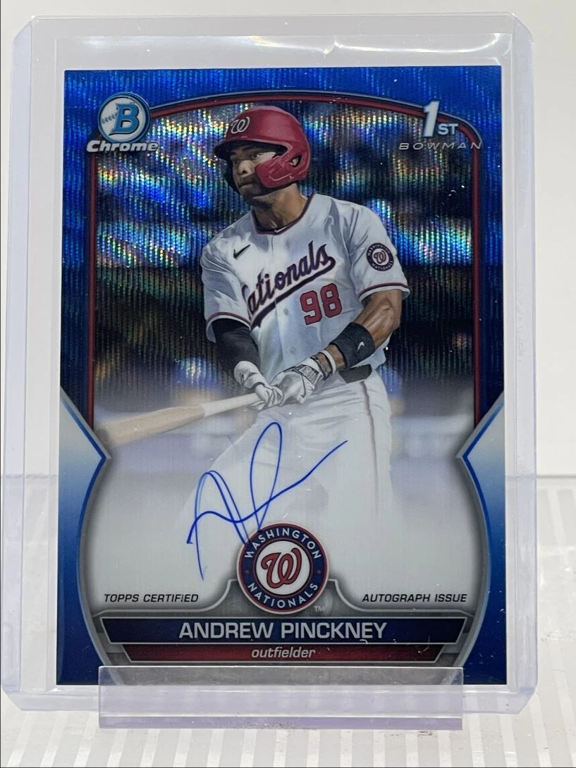 ANDREW PINCKNEY 2023 BOWMAN CHROME DRAFT 1ST BLUE WAVE AUTO 001/150 Q0632
