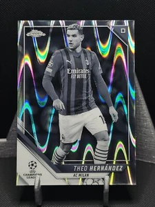 2021-22 Topps Chrome UEFA UCL Black & White Ray Wave Theo Hernandez #2 AC Milan - Picture 1 of 2