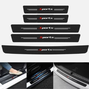 Carbon Fiber Stickers Car Scuff Plate Door Sill Cover Panel Step Protector Guard - Picture 1 of 14