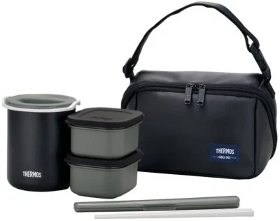 Thermos Inslated bento box Matte black DBQ-362 MTBK Dishwasher Safe 0.36L NEW - Image 1 of 2