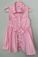 DKNY Pink Little Girls Chambray Sleeveless Dress - Size 2T
