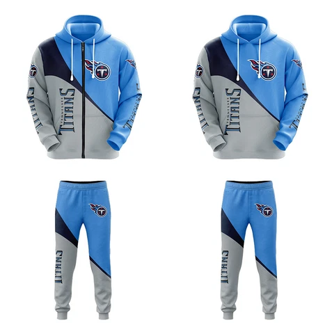 Tennessee Titans Tracksuit Mens Casual Hoodie Pants Set Sweatsuit Activewear Cover