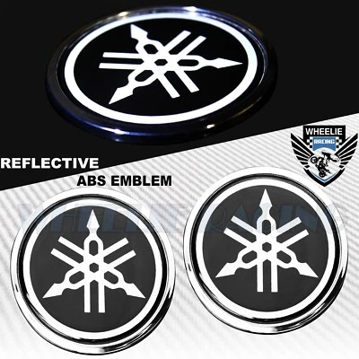 2.5" 4M THICK 3D CHROME FAIRING/FENDER EMBLEM STICKER FOR YAMAHA REFLECTIVE LOGO - Image 1 of 3