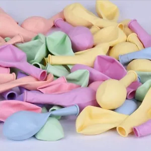 100 X Latex PASTEL BALOON BALLONS helium BALLOONS Quality Party Birthday Wedding - Picture 1 of 42