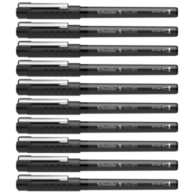 10x Schneider Tintenschreiber Tintenroller XTRA 805 Spitze 0,5mm schwarz - Bild 1 von 4