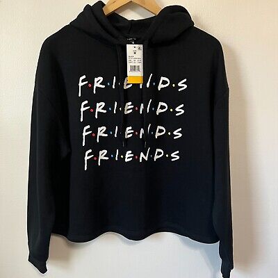 Friends Cropped Oversized Hoodie Black Size M NWT • 30€