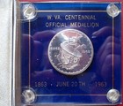 New ListingWest Virginia centennial 1863-1963 official silver medallion in custom case