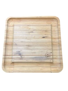 1 Elegant Bamboo Charcuterie Board Drawer with 4 Tools 13" x 13" - Picture 1 of 4
