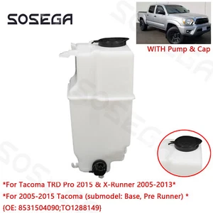 8531504090 For Toyota Tacoma 2005-2015 Windshield Washer Reservoir Tank W/ Pump - Picture 1 of 9