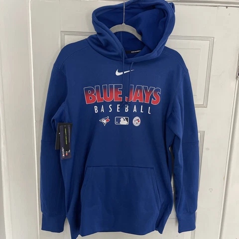 New MLB Toronto Blue Jays Nike Authentic Logo Pullover Hoodie M Center Swoosh Cover
