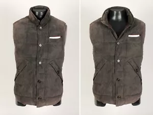 Brunello Cucinelli Suede Leather Vest w/ Pocket Square - XXL - New $4250 Retail - Picture 1 of 21