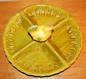 Mid Century California Pottery Chicken Divided Tray Olive Green E401, Calif USA - Picture 1 of 7