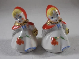 Vintage 40er Jahre Rumpf Keramik Rotkäppchen Salz & Pfefferstreuer - Bild 1 von 5
