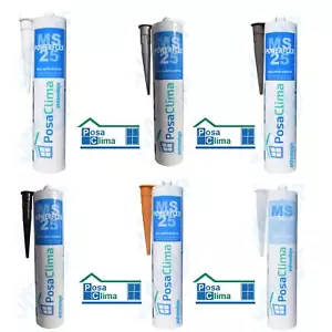 MS POWERFLEX 25 Silicone adesivo per installazione infissi PosaClima Vari Colori - Bild 1 von 8