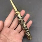 Old Chinese Bronze Copper Handcarved Dragon Cigarette Holder Pipe