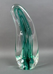 Jim Karg 1999 "Scimatar" riesige grüne Studio Kunst Glas Skulptur signiert 17" hoch - Bild 1 von 8