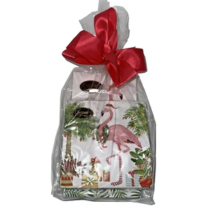 Pkgs of 2 - Christmas Flamingos Paper Cocktail/Dinner Napkins - Picture 1 of 4