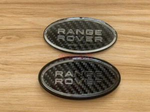 Carbon Fiber Black For Land Rover Range Rover Grille / tail Gate Oval Badge - Picture 1 of 6