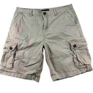 Aeropostale Mens 36 Tan Beige Khaki Heavy Cargo Pockets Utility Shorts - Picture 1 of 12
