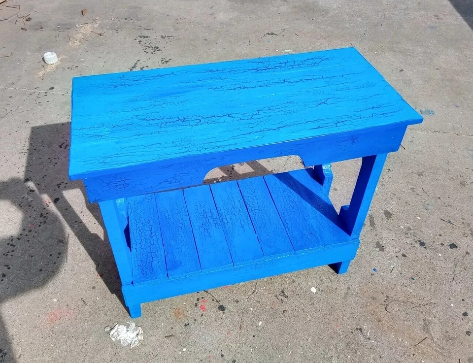 End/Side Table. Made From Reclaimed Oak Pallet Wood. Weathered Antique Affect. - Image 1 of 3