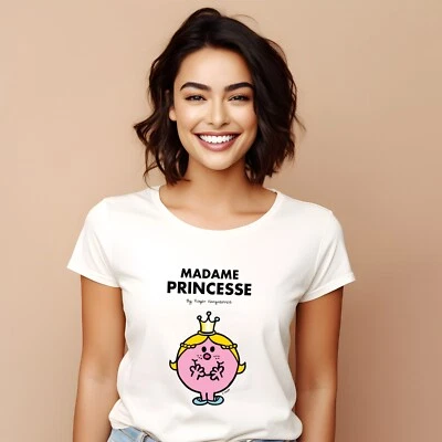 T-shirt femme manches courtes  Madame princesse	 couleur blanc - Photo 1/2