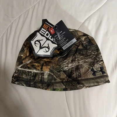 NEW Under Armour Cold Gear Beanie Hat Size Large Real Tree Camo Reversible - Image 1 of 4
