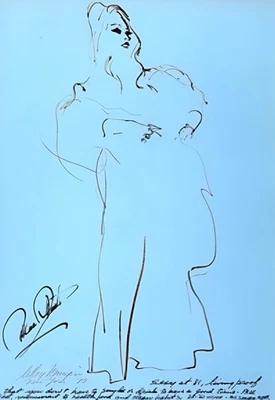 LeRoy Neiman MAE WEST подписанный поп-арт печать смонтирован и в рамке новый 11 x 14 1974 - Изображение 1 из 2