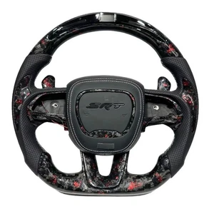 Carbon Fiber Steering Wheel LED Forged For Dodge Challenger/Hellcat Charger SRT - Imagen 1 de 5