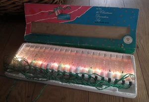 Vintage 20 push-in Christmas tree icicle fairy string lights boxed by Kuo Shu - Picture 1 of 9