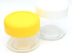 Vintage Heller Designs Jars Cannister  White Yellow Lid Screw Container Glass 2 - Picture 1 of 6