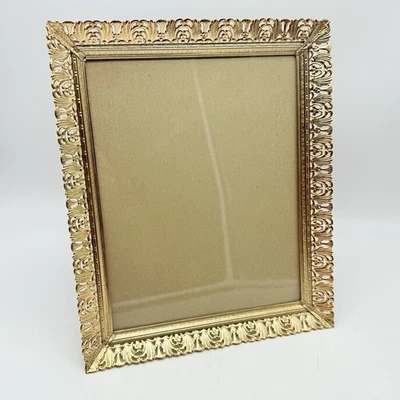 复古维多利亚风格金色金银丝金属照片/图片框架和玻璃 8 x 10 — 第 1/4 张图片