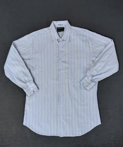 King Loro Piana Shirt Mens XL Blue Orange Striped Long Sleeve Button Down Cotton - Picture 1 of 8