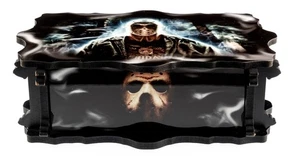 Selten Freitag der 13. Jason Voorhees kleiner Holzschmuck/Aufbewahrungsbox Deckel 8,5x5" gebraucht - Bild 1 von 12