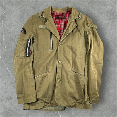 Tripp Nyc Jacket Men Large Green Y2K Military Grunge Mallgoth 2000s Button Front - Image 1 of 4
