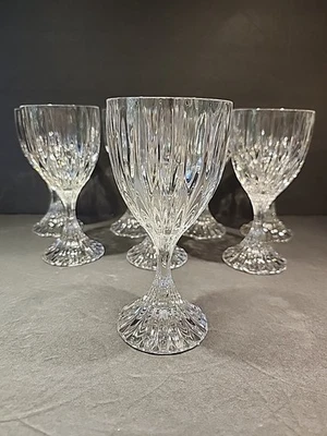 Vintage Mikasa Park Lane Wine Glass 6 3/8” Crystal Vertical Lines