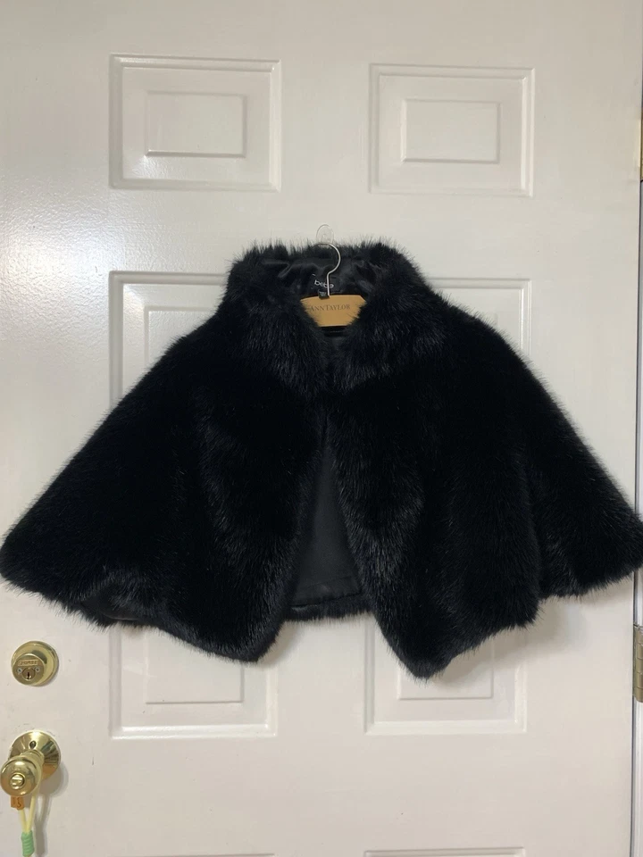 Bebe Faux Fur black Cape  Size Medium/Large - Image 1 of 4