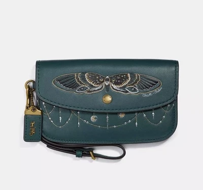 COACH 1941 Tattoo Butterfly Moth Chelsea Champlain Clutch Wristlet - Image 1 of 4